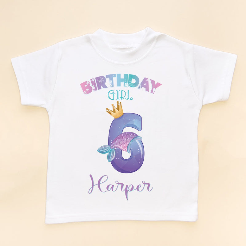 6th Birthday Cute Mermaid Personalised T Shirt - Little Lili Store (8843117166872)
