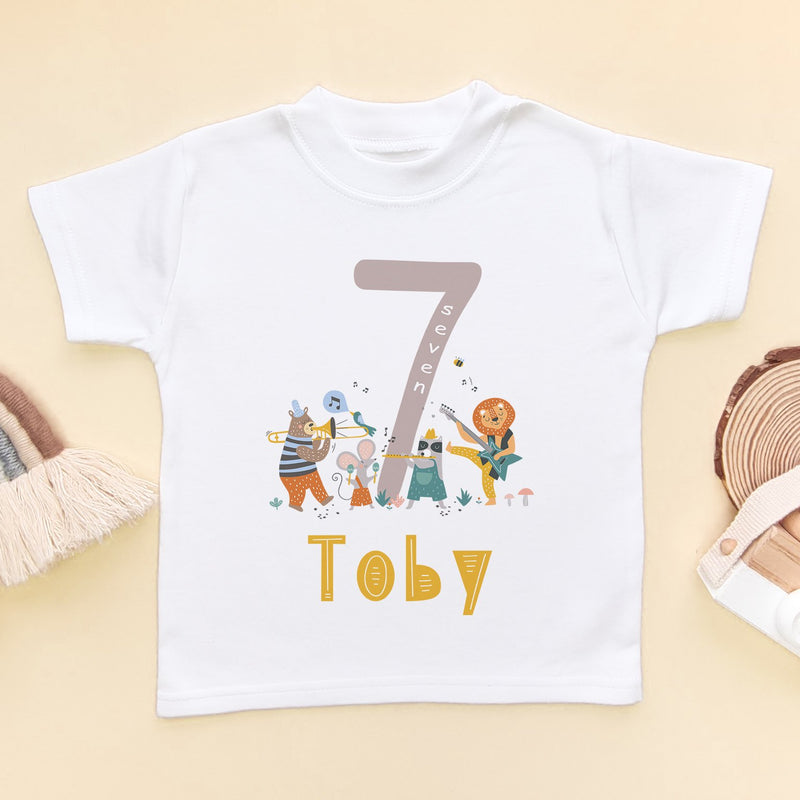 7th Birthday Animal Musicians Personalised T Shirt - Little Lili Store (8792105746712)