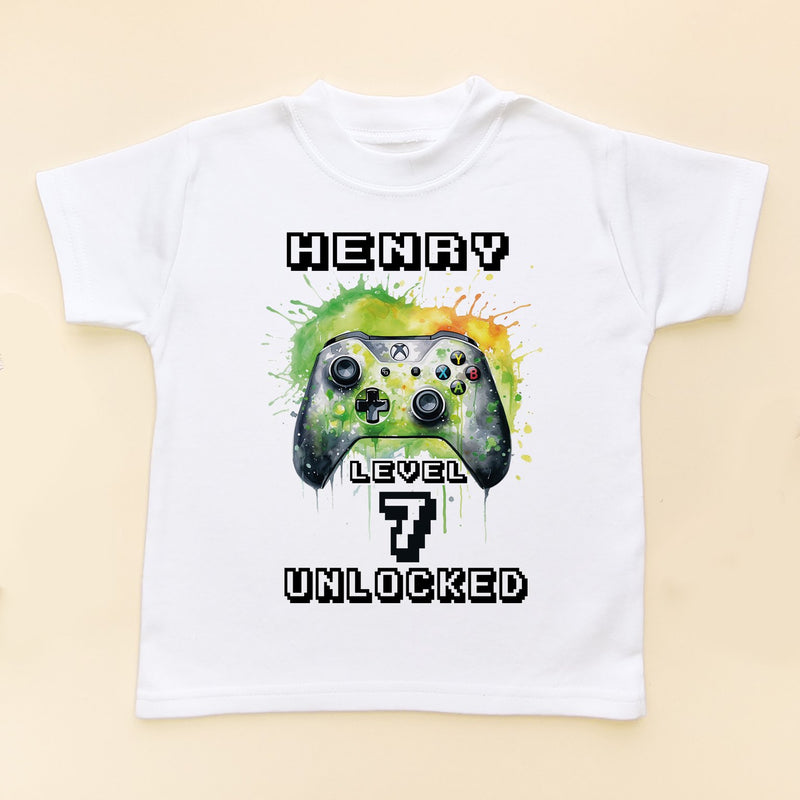 7th Birthday Unlocked Gamer Personalised T Shirt - Little Lili Store (8828676505880)