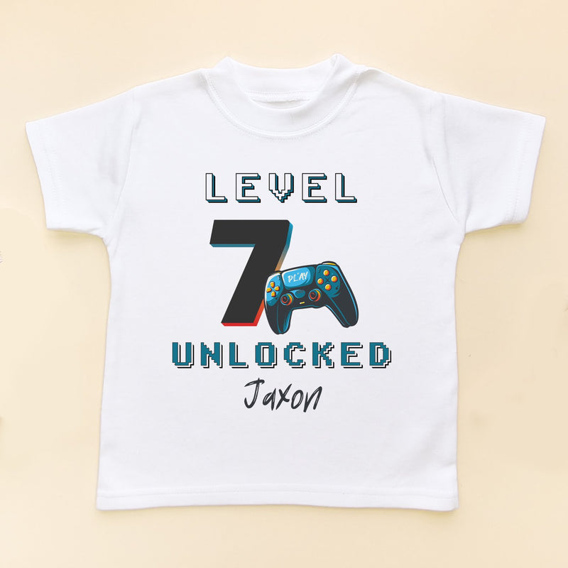 7th Level Unlocked Gamer Birthday Personalised T Shirt - Little Lili Store (8828682731800)