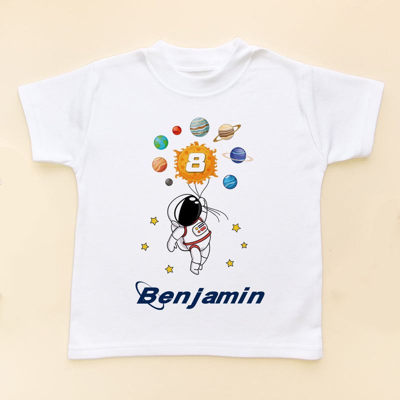 8th Birthday Astronaut Solar System Personalised T Shirt - Little Lili Store (8828652028184)