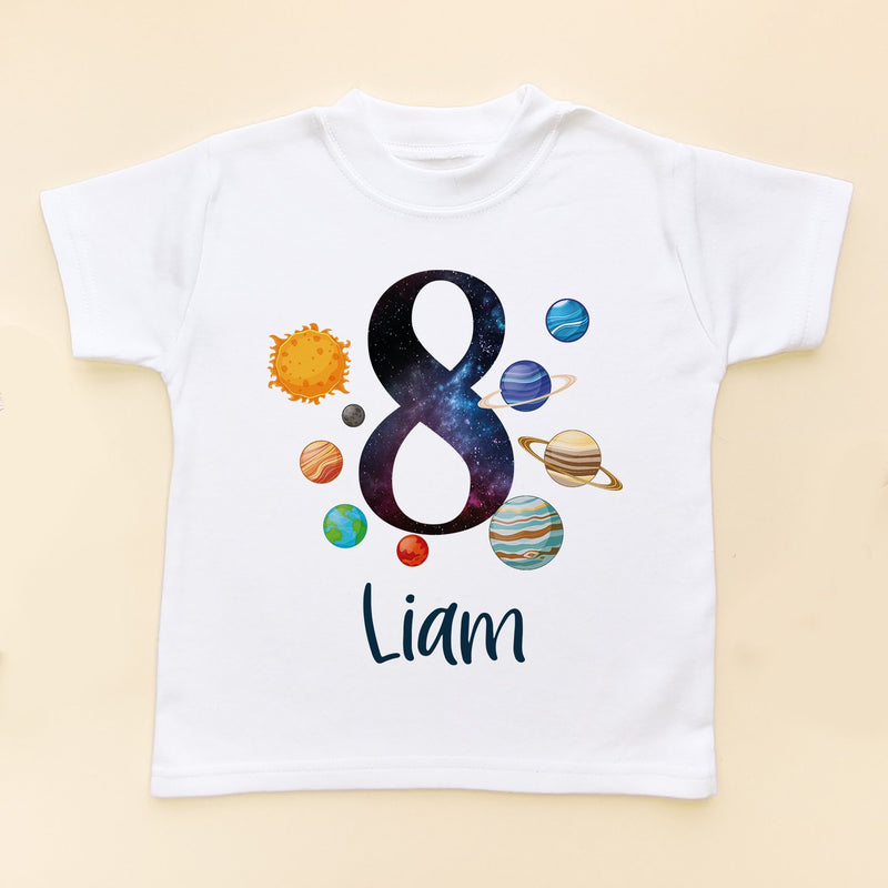 8th Birthday Solar System Personalised Space/Galaxy T Shirt - Little Lili Store (8828655370520)