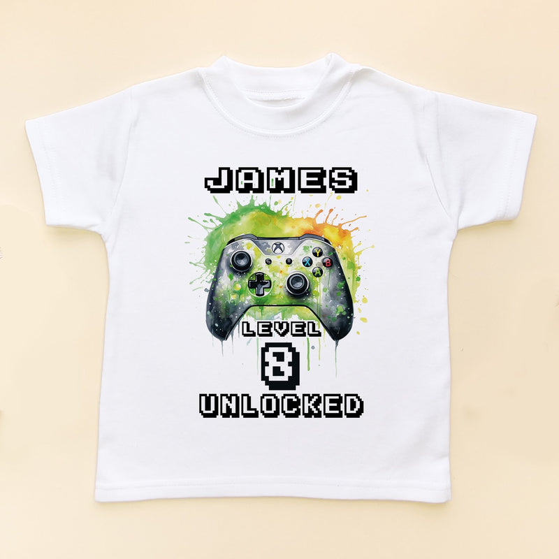 8th Birthday Unlocked Gamer Personalised T Shirt - Little Lili Store (8828677030168)