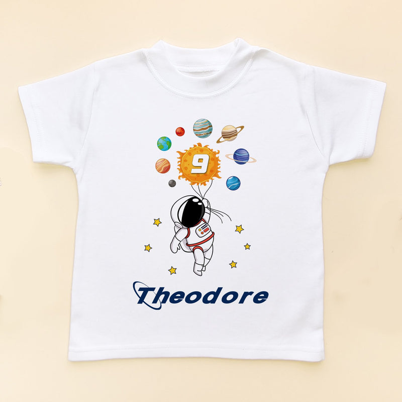 9th Birthday Astronaut Solar System Personalised T Shirt - Little Lili Store (8828652355864)