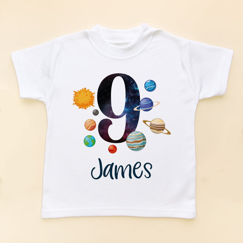 9th Birthday Solar System Personalised Space/Galaxy T Shirt - Little Lili Store (8828655665432)