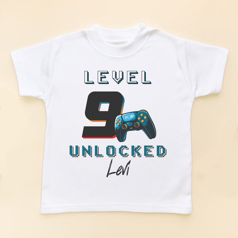 9th Level Unlocked Gamer Birthday Personalised T Shirt - Little Lili Store (8828683714840)