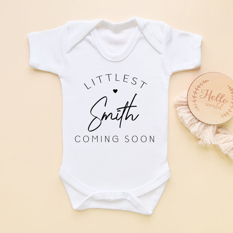 Coming Soon Personalised Name Baby Bodysuit (5861343133768)