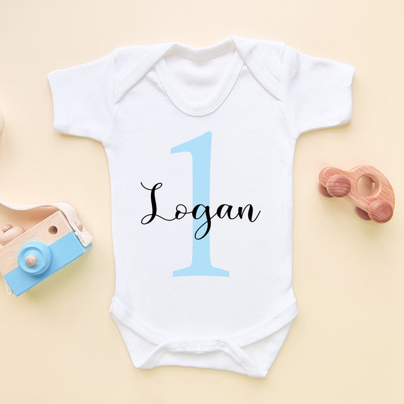 1st Birthday Boy Personalised Baby Bodysuit (6565585551432)