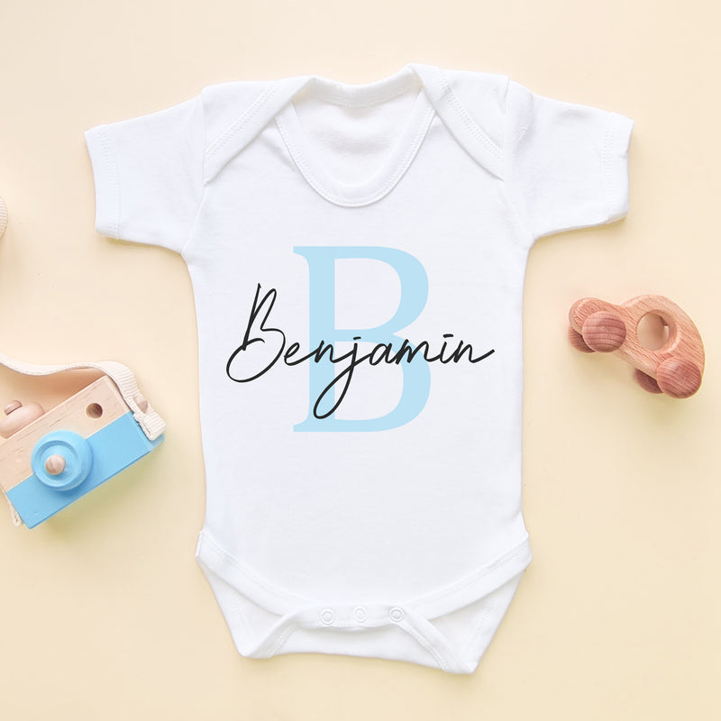 Personalised Boy Name Baby Bodysuit (5861342904392)