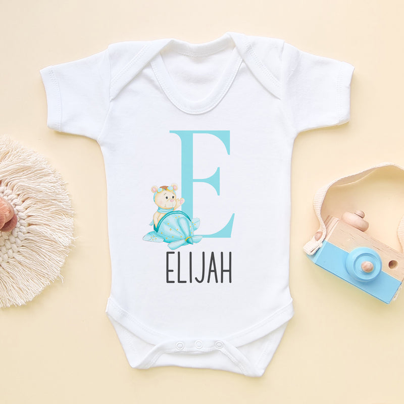 Personalised Name With Letter Baby Bodysuit (5861346082888)
