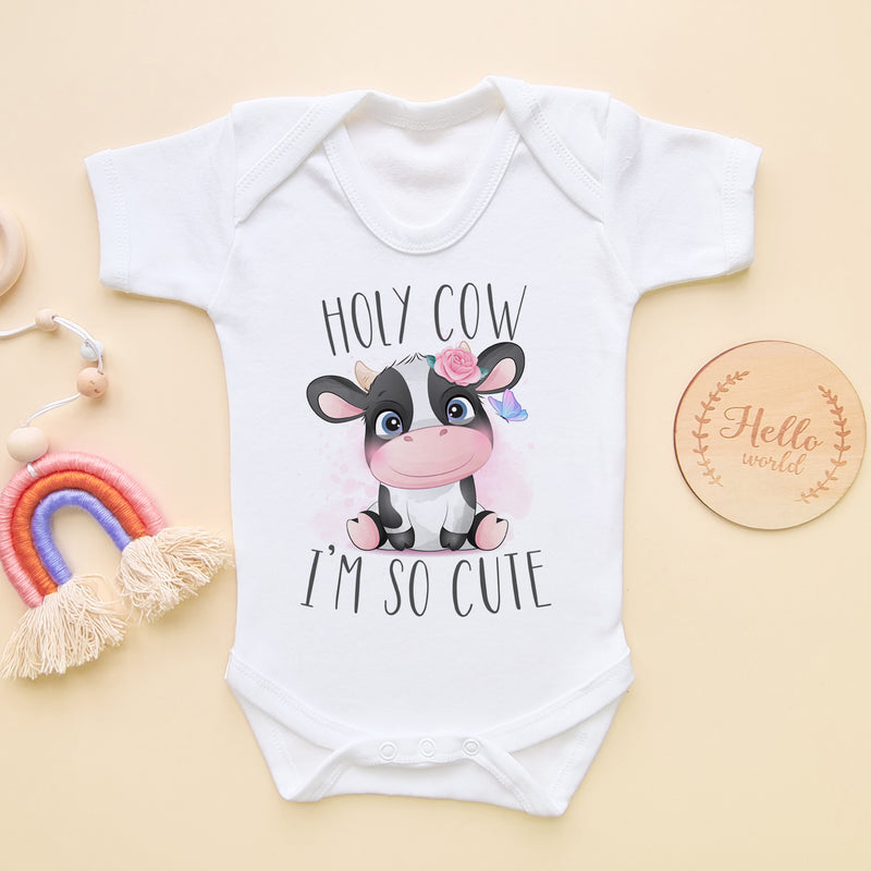 Holy Cow I'm So Cute Baby Bodysuit (5860976394312)