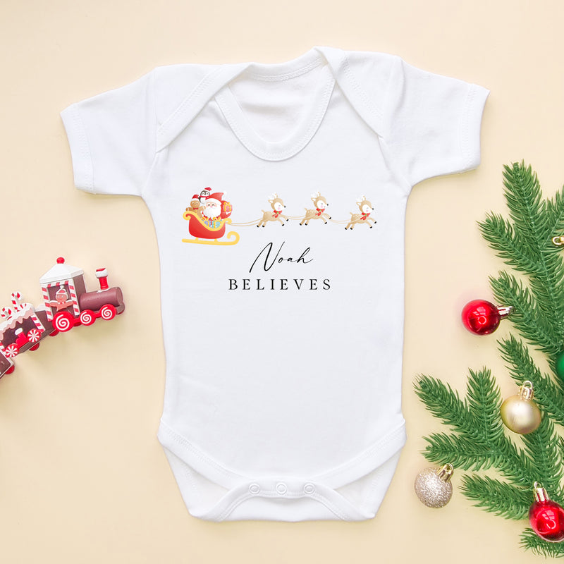 Santa & Reindeers Personalised Baby Bodysuit (6583731880008)