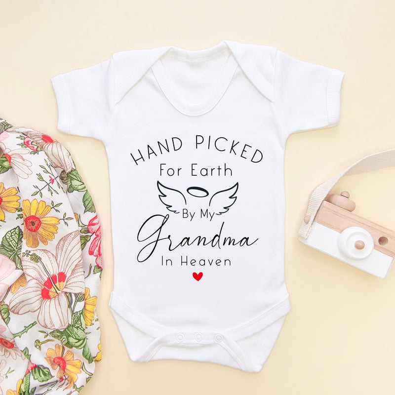 Hand Picked For Earth By My Grandma In Heaven Baby Bodysuit (6550342271048)