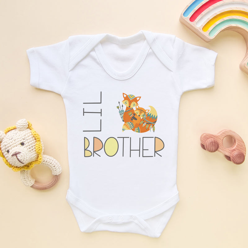 Lil Brother Cute Foxes Baby Bodysuit (6591812403272)