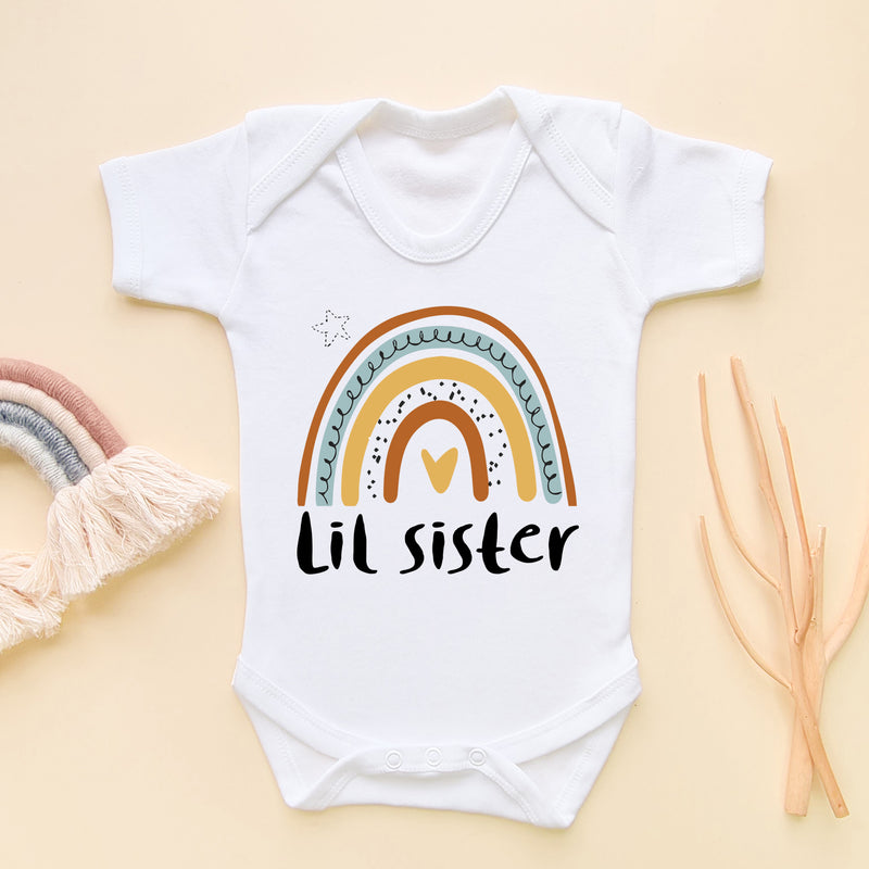 Lil Sister Rainbow Baby Bodysuit (6565087543368)