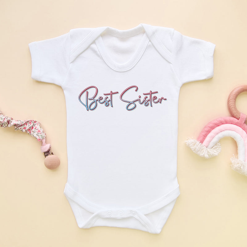 Best Sister 90's Style Baby Bodysuit (6547506659400)