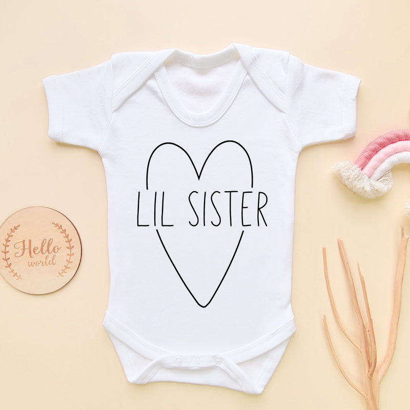 Lil Sister Heart Baby Bodysuit (5869975896136)