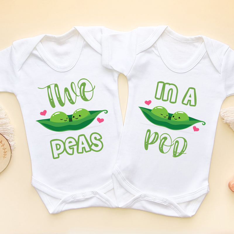 Two Peas In A Pod Twins Baby Bodysuits (5860993728584)
