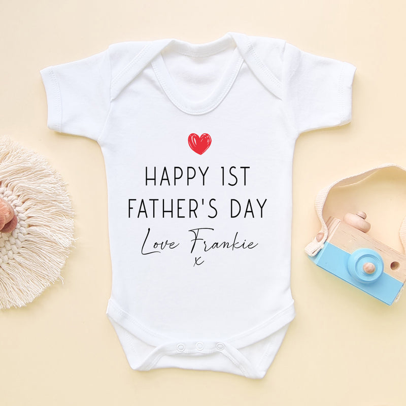 Happy 1st Father's Day Personalised Baby Bodysuit (6547768803400)