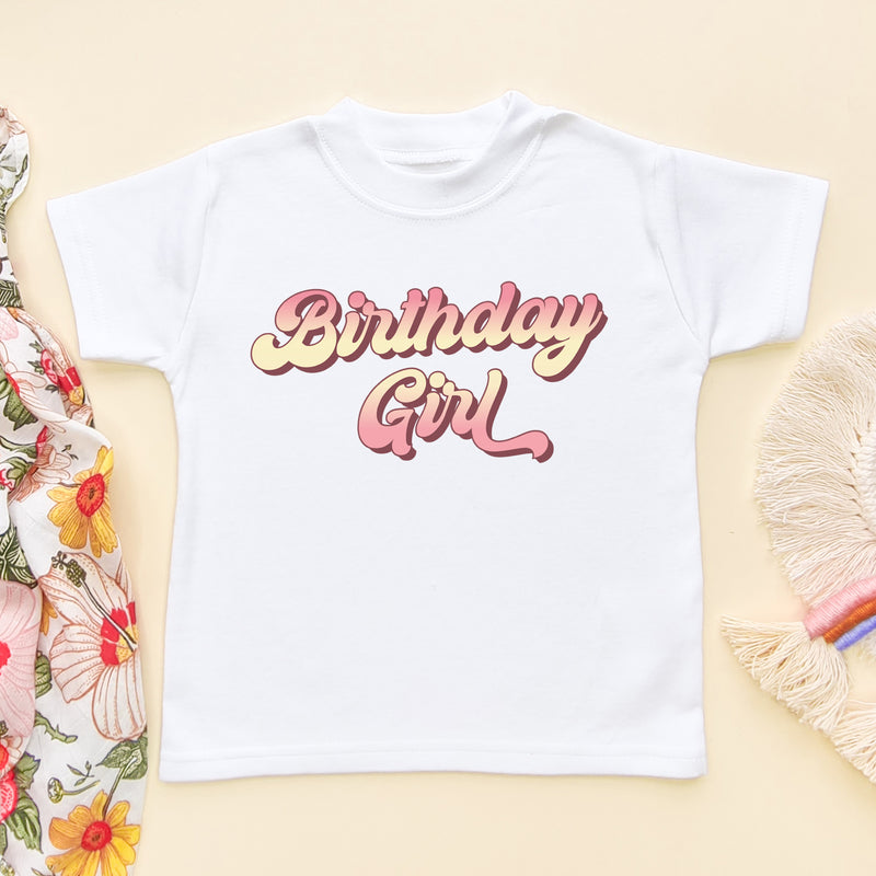 Birthday Girl Retro Style T Shirt (6547509280840)