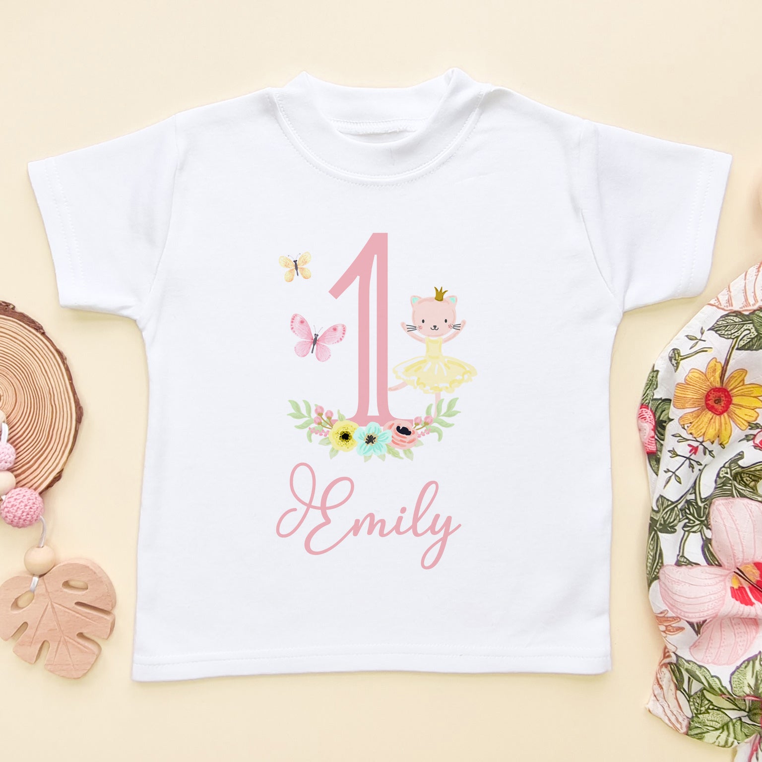 1st Birthday Girl Personalised T Shirt (5861474631752)