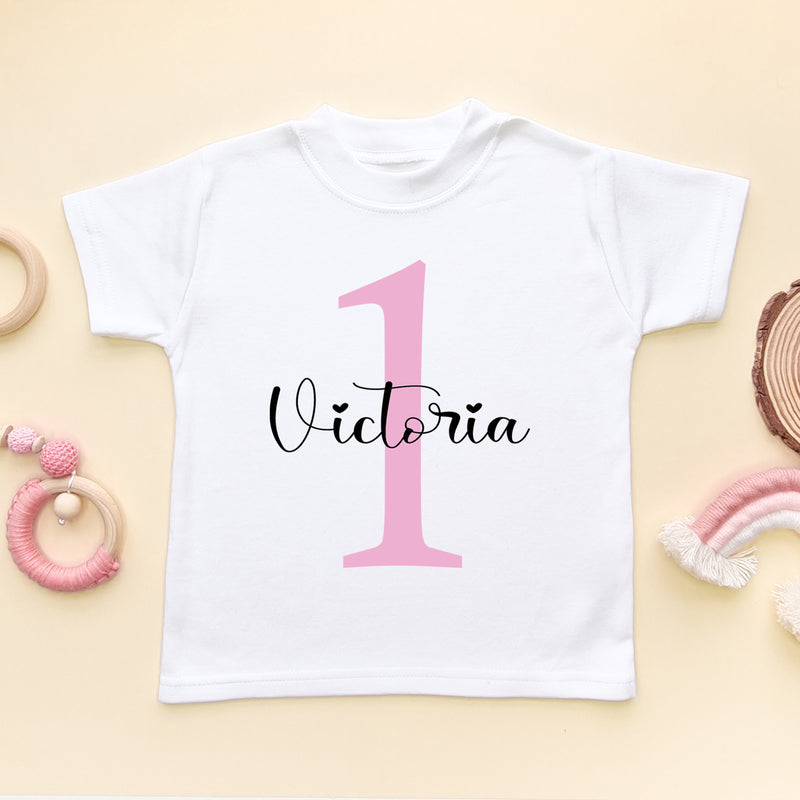 1st Birthday Girl Personalised T Shirt (6565598462024)