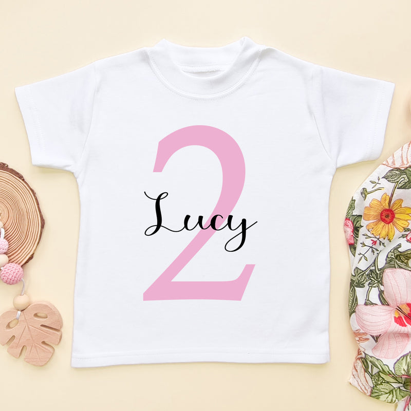 2nd Birthday Girl Personalised T Shirt (6565598232648)