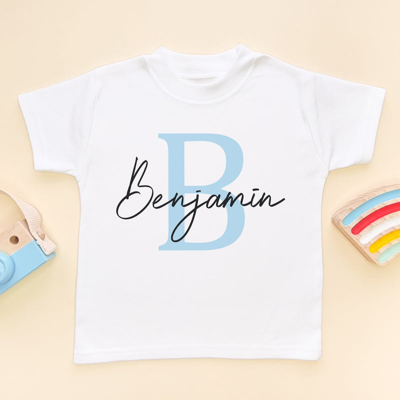 Personalised Name With Letter T Shirt (5861508022344)
