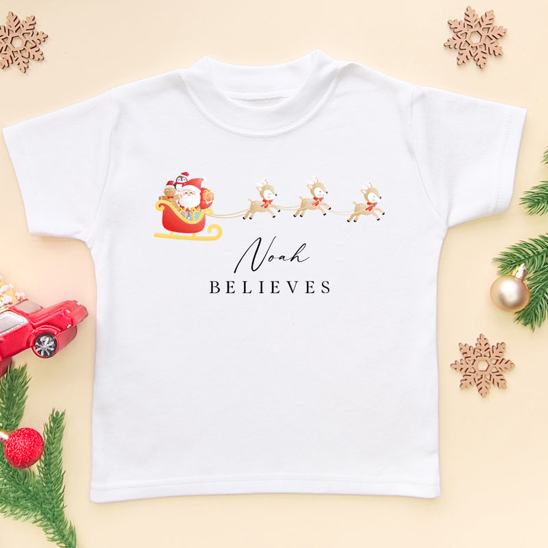 Santa & Reindeers Personalised T Shirt (6583731421256)