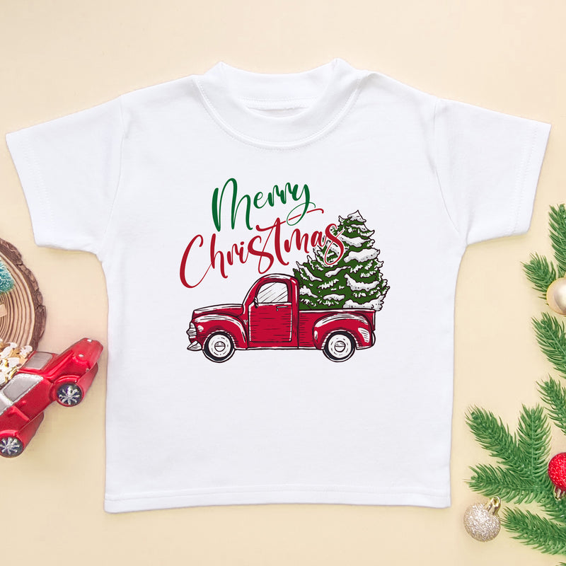 Merry Christmas Truck T Shirt (6581254553672)