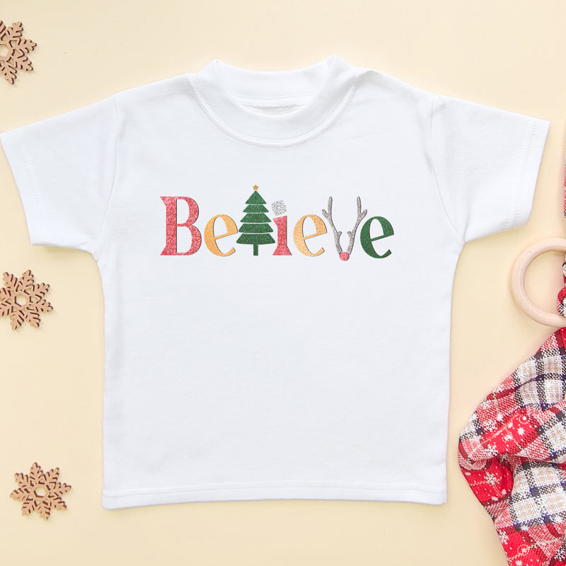 Believe Christmas T Shirt (6579614613576)