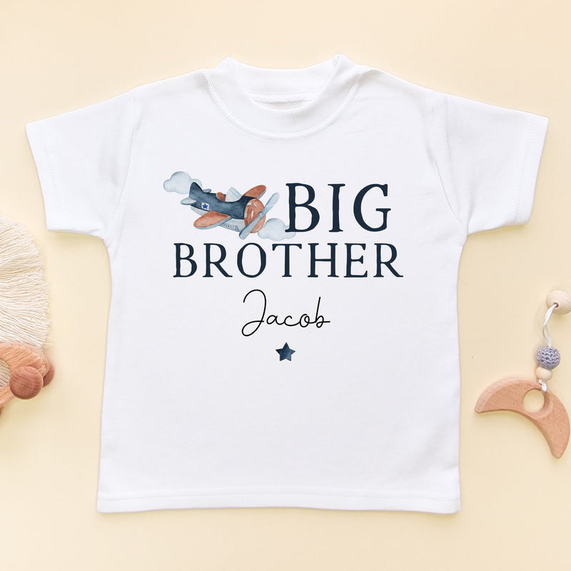 Big Brother Airplane Personalised Toddler & Kids T Shirt - Little Lili Store (8855606198552)