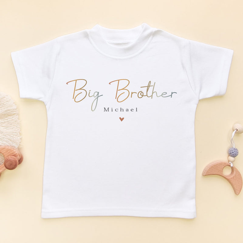 Big Brother Minimalist Style Personalised Toddler & Kids T Shirt - Little Lili Store (8855604592920)