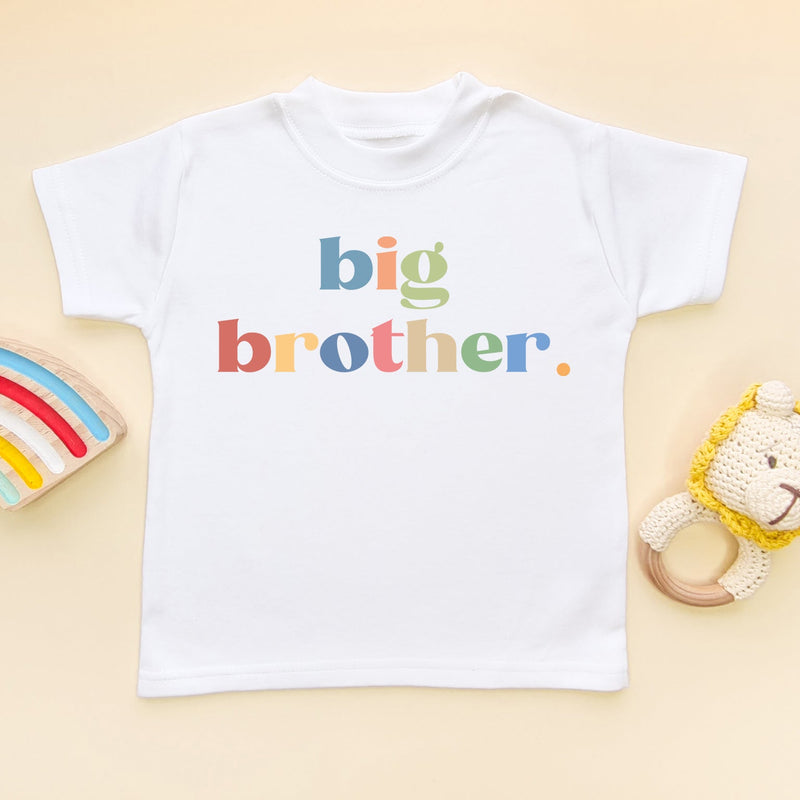 Big Brother Rainbow Colours Toddler & Kids T Shirt - Little Lili Store (8926784684312)