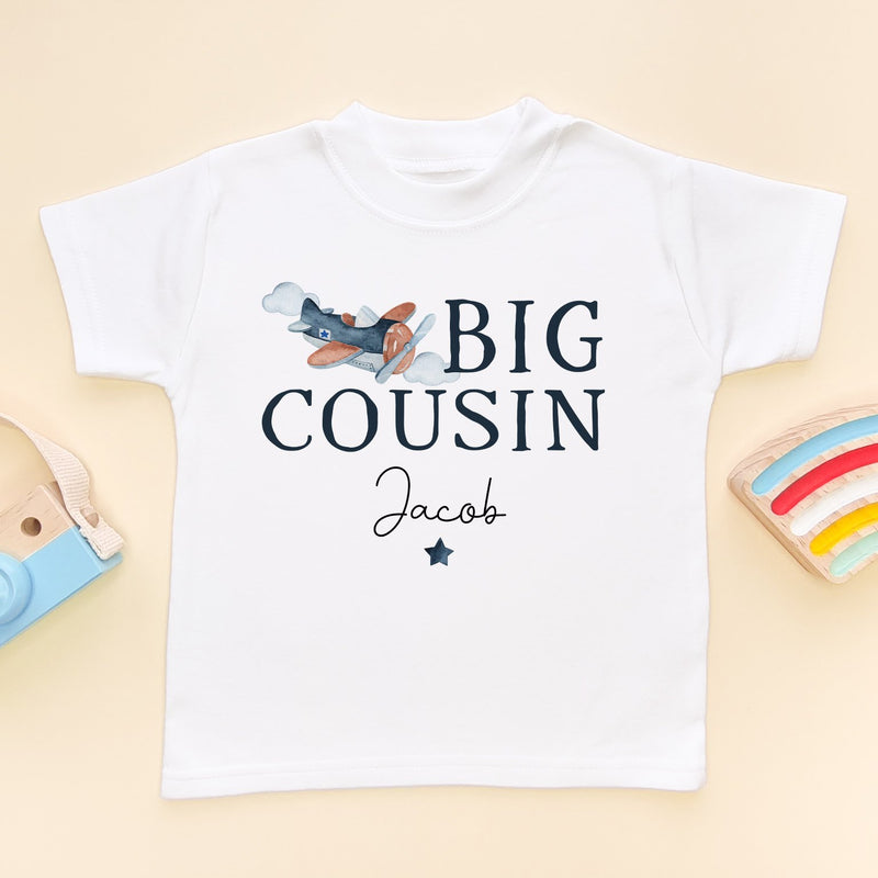 Big Cousin Airplane Personalised Toddler & Kids T Shirt - Little Lili Store (8858204832024)
