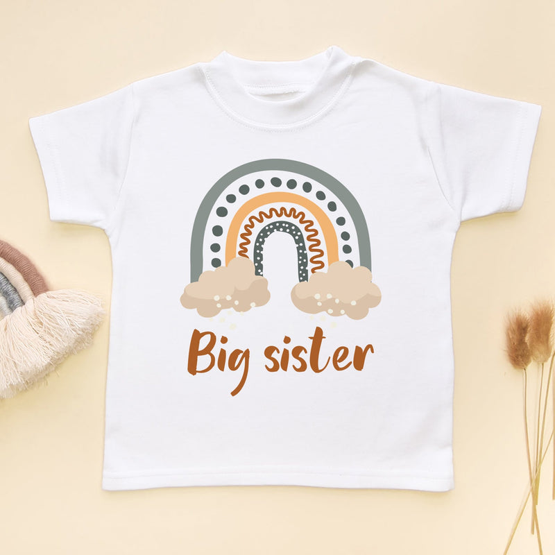 Big Sister Boho Rainbow Style Toddler T Shirt - Little Lili Store (6609203691592)
