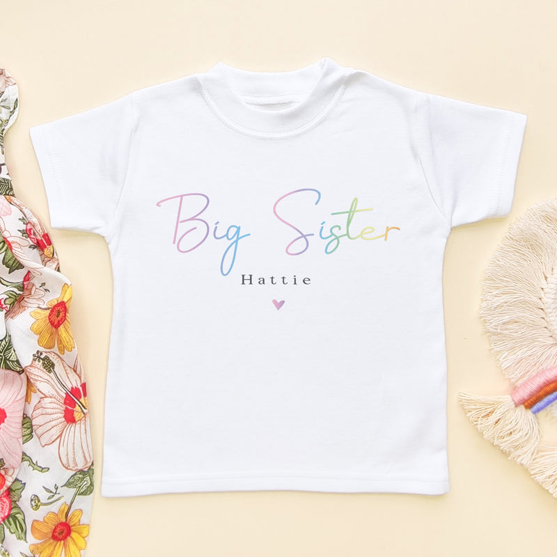 Big Sister Minimalist Style Personalised Toddler & Kids T Shirt - Little Lili Store (8855608164632)
