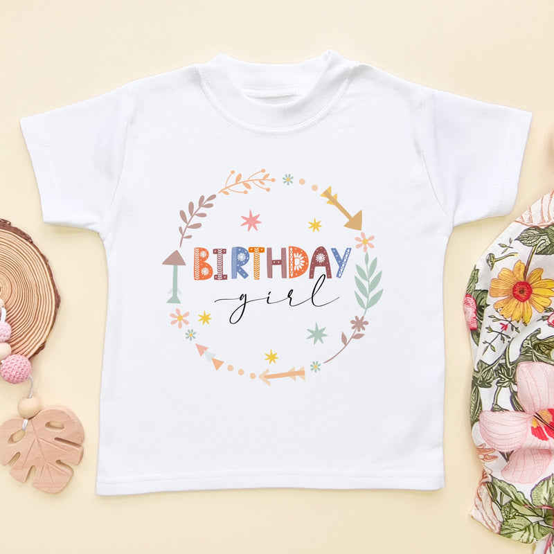 Birthday Girl Wreath Toddler T Shirt - Little Lili Store (6608628645960)