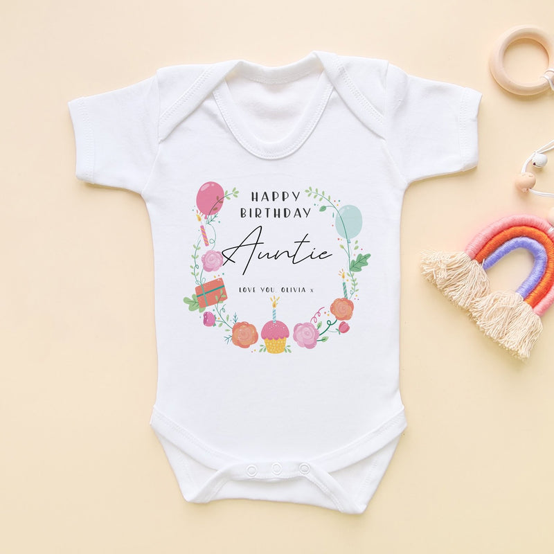 Birthday Message for Auntie Personalised Baby Bodysuit - Little Lili Store (8315575730456)