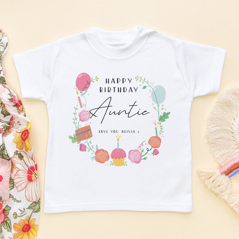 Birthday Message for Auntie Personalised Toddler & Kids T Shirt - Little Lili Store (8315576287512)
