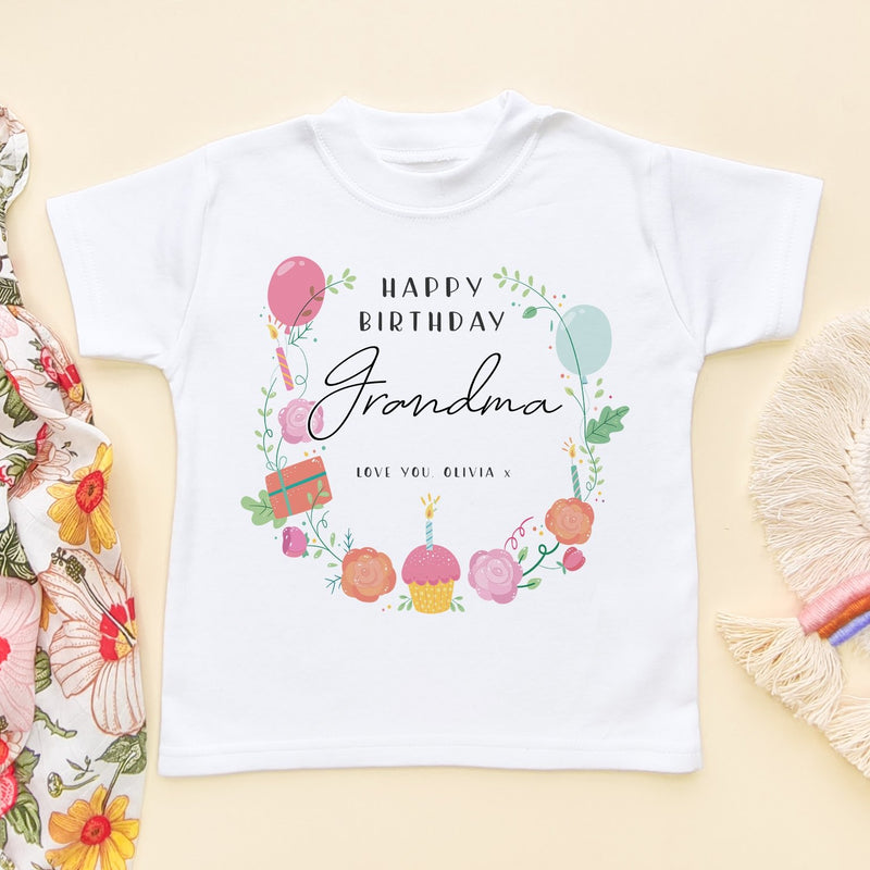 Birthday Message for Grandma Personalised Toddler & Kids T Shirt - Little Lili Store (8315575271704)