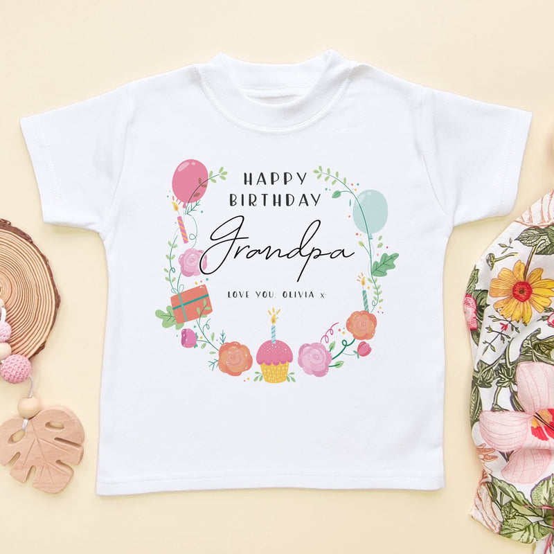 Birthday Message for Grandpa Personalised Toddler & Kids T Shirt - Little Lili Store (8315575370008)