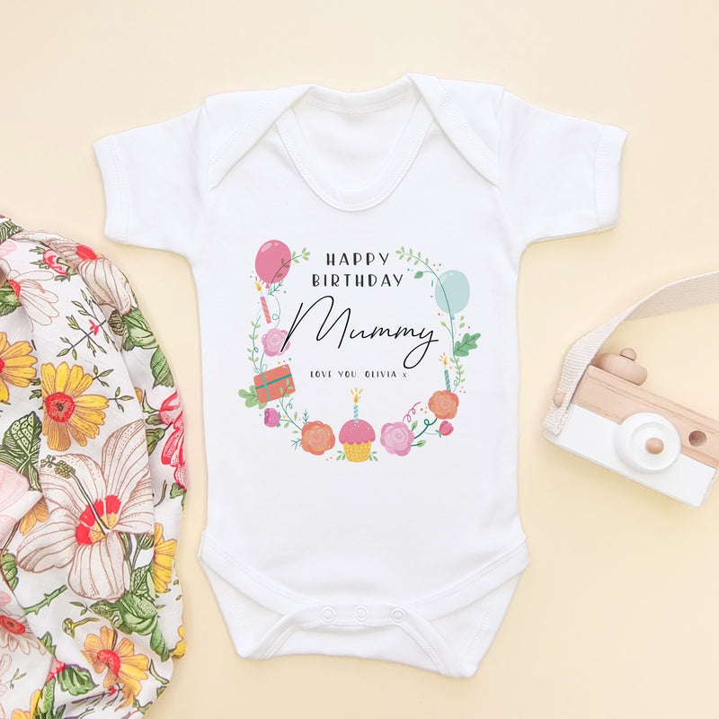 Birthday Message for Mummy Personalised Baby Bodysuit - Little Lili Store (8315566555416)