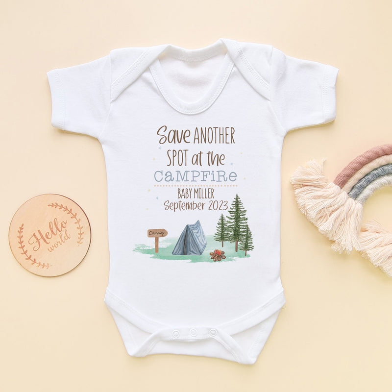 Camping / Campfire Personalised Summer Baby Bodysuit - Little Lili Store (8290255503640)