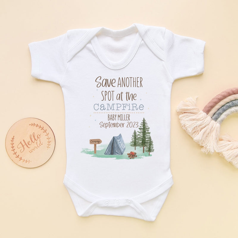 Camping / Campfire Personalised Summer Baby Bodysuit - Little Lili Store (8290255503640)
