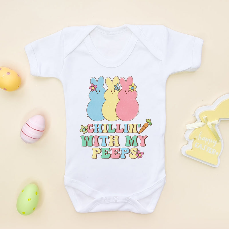 Chilin' With My Peeps Funny Easter Baby Bodysuit - Little Lili Store (6608154722376)