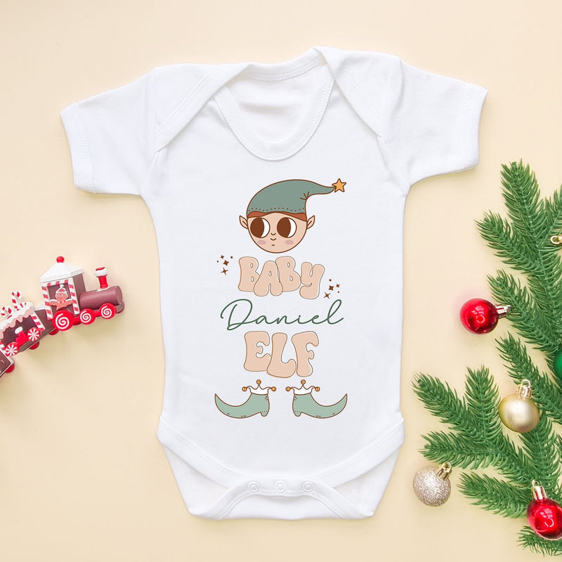 Cute Baby Boy Elf Personalised Baby Bodysuit - Little Lili Store (6662725337160)