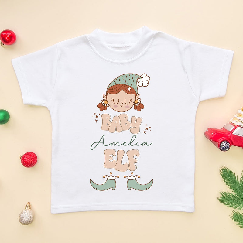 Cute Baby Girl Elf Personalised T Shirt - Little Lili Store (6662717014088)