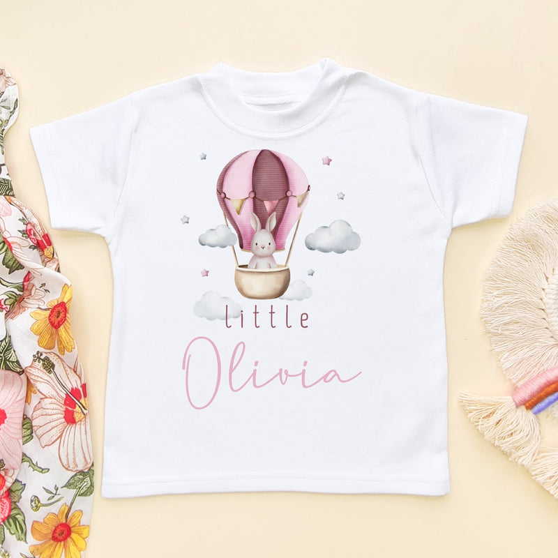 Cute Little Bunny Personalised Name Toddler & Kids T Shirt - Little Lili Store (8671526191384)
