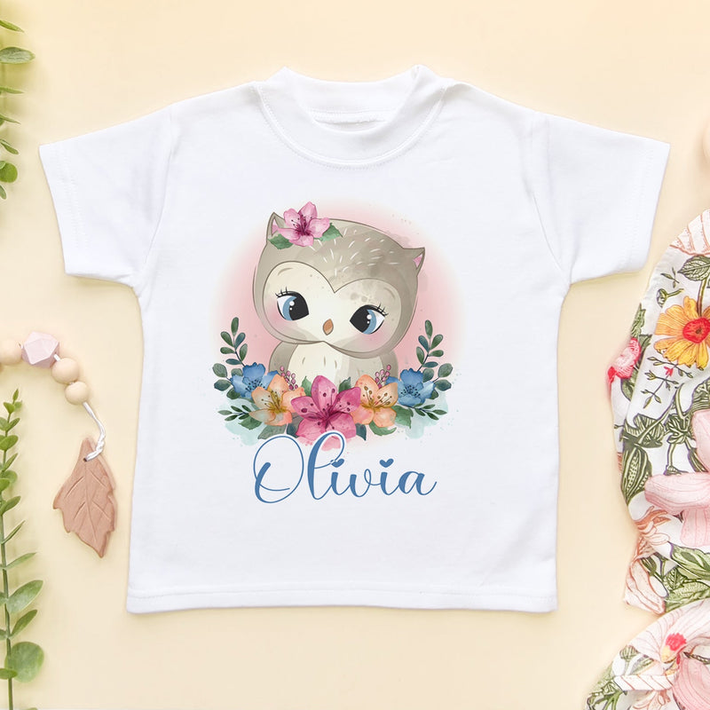 Cute Owl Personalised Toddler T Shirt - Little Lili Store (6610167038024)